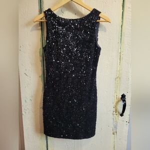 Tyche Black Sequin Mini Dress